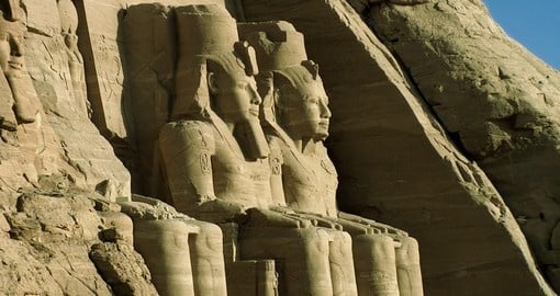 The gigantic statues of Abu Simbel are a great photo opportunity while on your Egypt vacation.