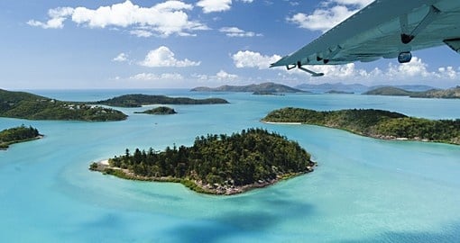 Aerial views of the Whitsunday Islands