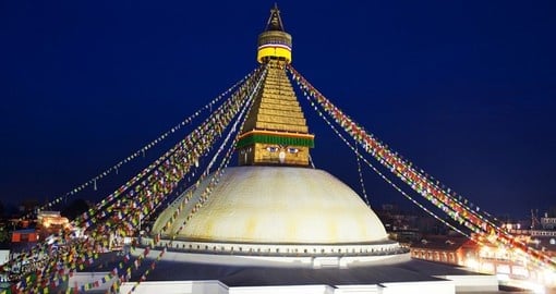 Boudhanath Stupa in the Kathmandu valley is a great photo opportunity for all Nepal tours.