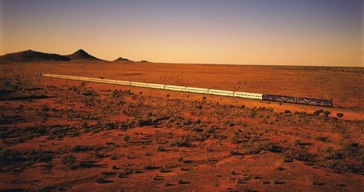 Indian Pacific Train travelling through the Outback