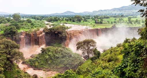 The Blue Nile Falls near Bahar Dar is a great photo opportunity while on your Ethiopia vacation.