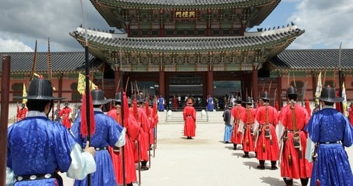 Royal guard parade of ceremony at Kyongbokkung Palace