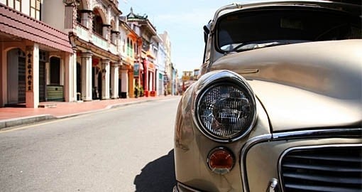 An old car on the streets of Malacca