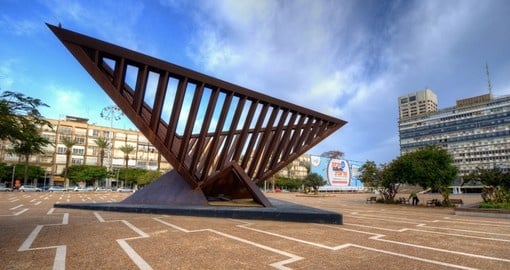 The Holocaust monument at Rabin Square is a must visit on all Tel Aviv tours.