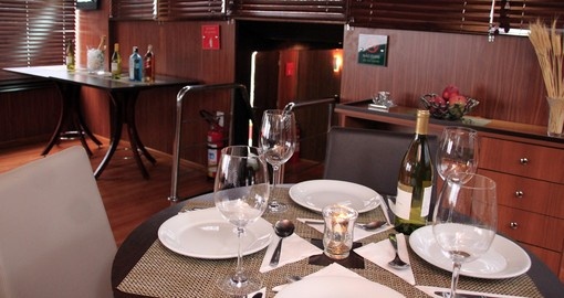 Dining onboard the Desafio