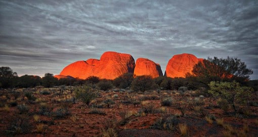 Enjoy an Australian Outback sunset at Kata Juta