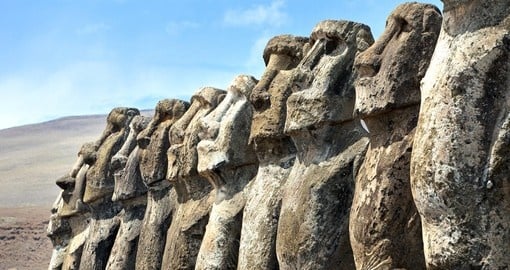 Easter Island heads, Moai, on Easter Island is a must visit on your Chile vacation