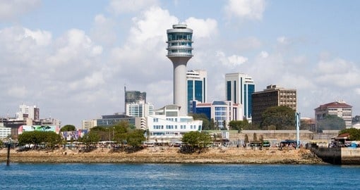 The waterfront is a popular photo spot to take photos on Dar es Salaam tours.