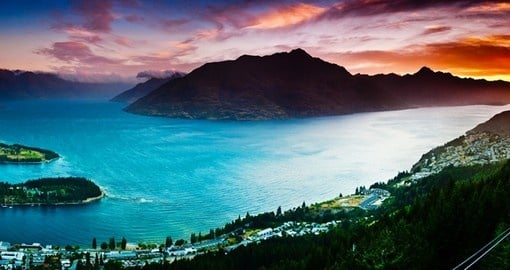 View of Queenstown with Lake Wakatipu