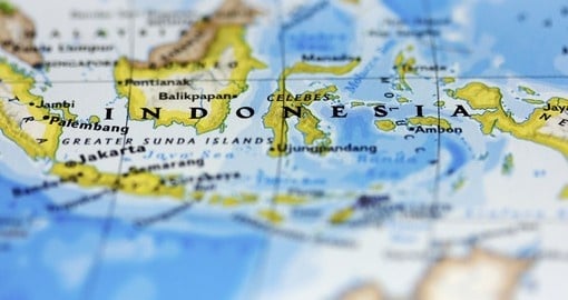 Indonesia on the globe