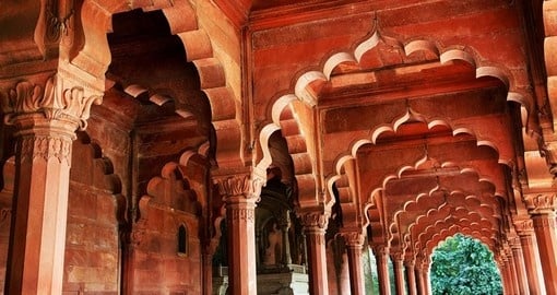 Spectacular architectural details of the Red Fort