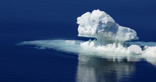 An iceberg slowly melting