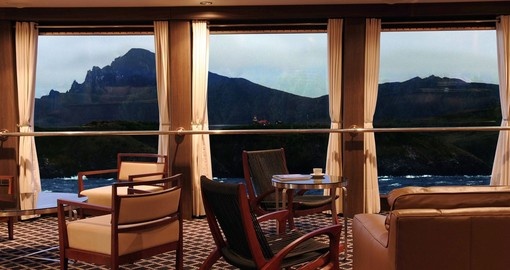 Enjoy beautiful view from Sky Lounge of the vessel on your next Argentina tours.