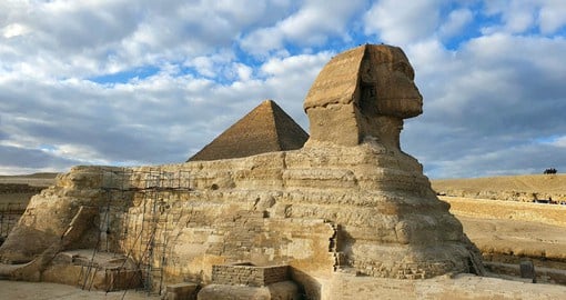 One of the most recognizable relics of the ancient Egyptians, The Great Sphinx of Giza is a 4,500-year-old limestone statue