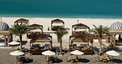 Visit beach bar area on your stay at Kempinski Emirates Palace on your next  Abu Dhabi vacation.