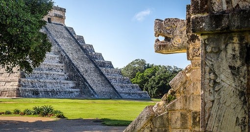 The Temple of Kukulcan is the dominant feature of Chichen Itza