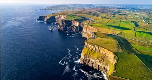 Enjoy the sweeping views from the Cliffs of Moher on your Ireland Tour