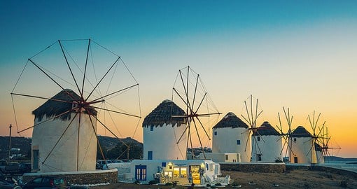 In the heart of the Cyclades group, Mykonos is the most popular of the Greek Isles