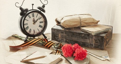 Still life with vintage objects dedicated to Victory Day