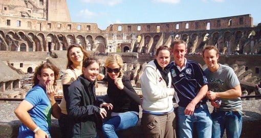 Having fun at Rome's colosseum