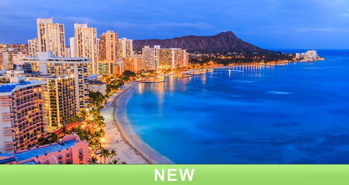 Explore the nightlife of Honolulu with the Diamond Head Crater serving as your backdrop