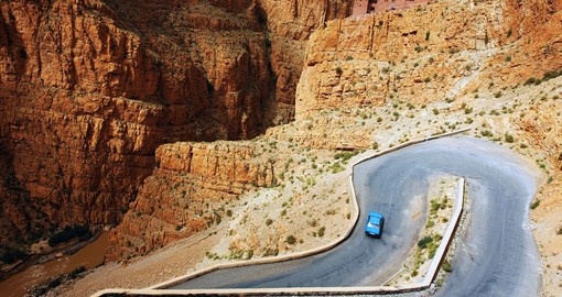 Experience the winding roads in Dades Valley while on Atlas Mountain tours.
