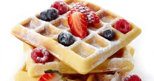 Belgium waffles with fresh berries