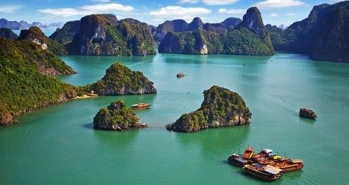 Halong Bay is a Unesco World Heritage Site and is a must inclusion when booking a Vietnam vacation.