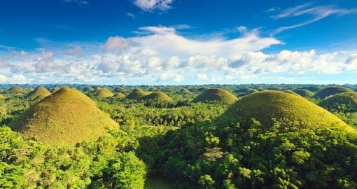 The Chocolate Hills of Bohol are a great photo opportunity on your Philippines vacation.
