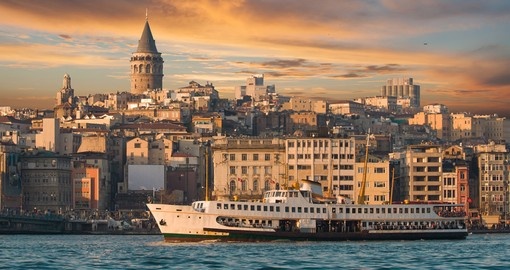 View of Istanbul with Galata Tower in the background