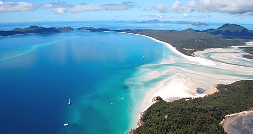 Whitehaven Island - famous for its white sand beach is an ideal inclusion for all Australia vacations.