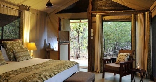 Enjoy luxury tented accommodation on your Zimbabwe Travels