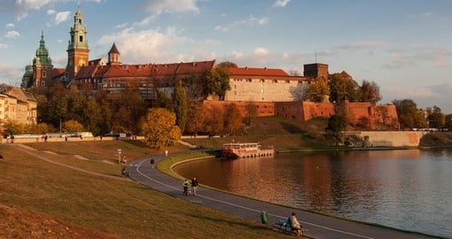 Wawel Castle in Krakow during a fall day