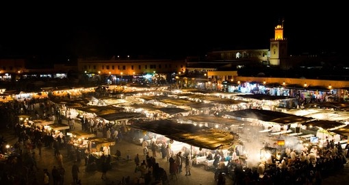 The famous El Jemaa el Fna Square is perhaps the most visited place on all Marrakech tours.