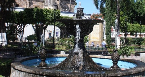 Visit the peaceful main square of Tlaquepaque on your Mexico Vacation