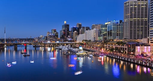 Sunset view of Darling Harbour, New South Wales