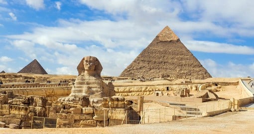 The Giza Plateau includes the Great Pyramids and the Sphinx