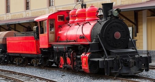 Ecuadorian steam locomotive in cimbacalle trains museum
