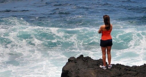 Ocean view from a cliff, Maui