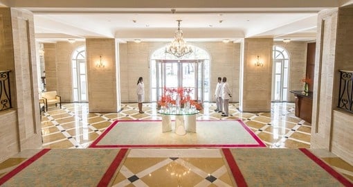 A hotel with grand and regal appointments