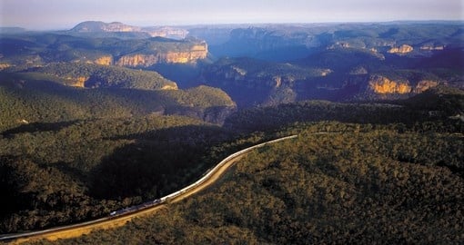 The Indian Pacific Train travelling through the countryside is included in your Australia Travel Packages.