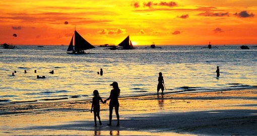 The beautiful beaches of Boracay, especially in the evening, are a great photo opportunity while on your Philippines vacation.