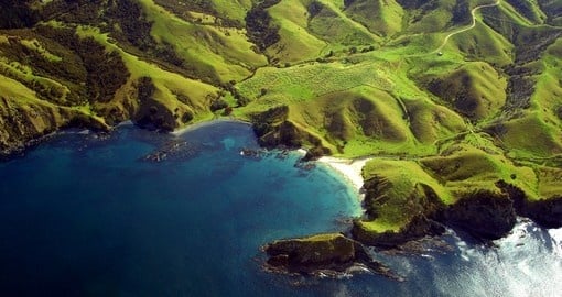 Hills and mountains along the coastline of Northland