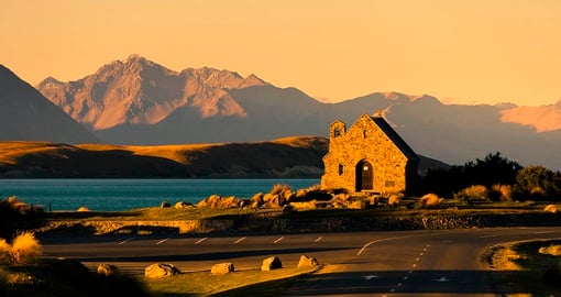 Visit the church of the good shepard on Lake Tekapo on your New Zealand vacation