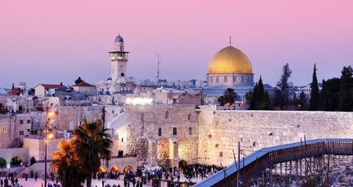 Visits to the Dome of the Rock and Western Wall is included on all Jerusalem tours.