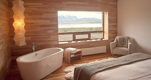 Soak up gorgeous views of Patagonia from your room on your trip to Chile