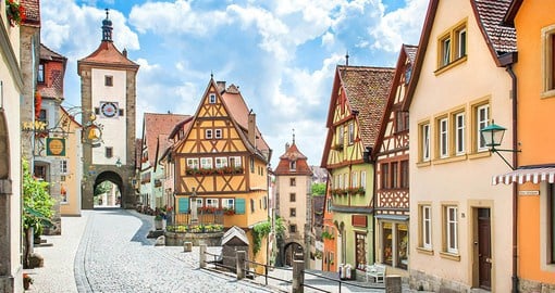 Stop at the beautiful and historic town of Rothenburg ob Der Ttauber