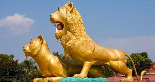 Statue of a lion in Sihanoukville