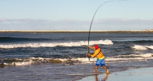 Fishing on the beach in Durban is a popular pastime that you might want to try while on your South African safari.