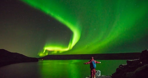 Intense Northern Lights (Aurora Borealis), Iceland